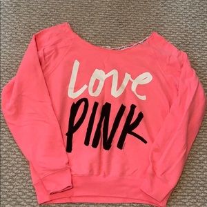 Pink off the Shoulder Sweatshirt